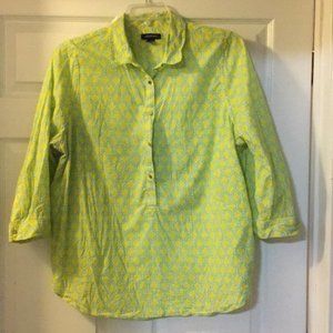 Lands end 3/4 sleeve button top blouse